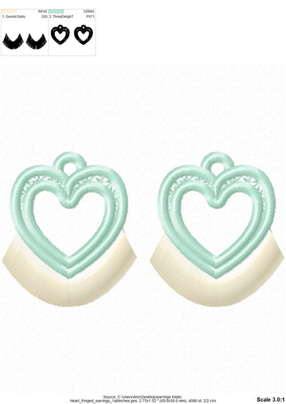 Cute Fringed Heart Earrings