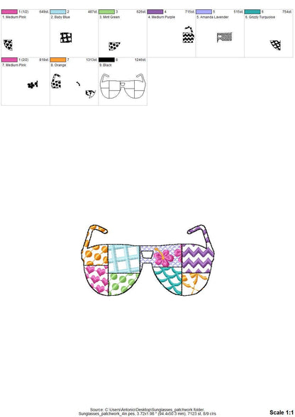 Patchwork Summer Sunglasses beach pool party outfit Sunglasses