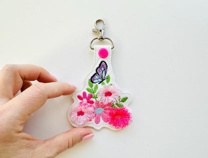 Fringed Flower Floral Butterfly Keychain