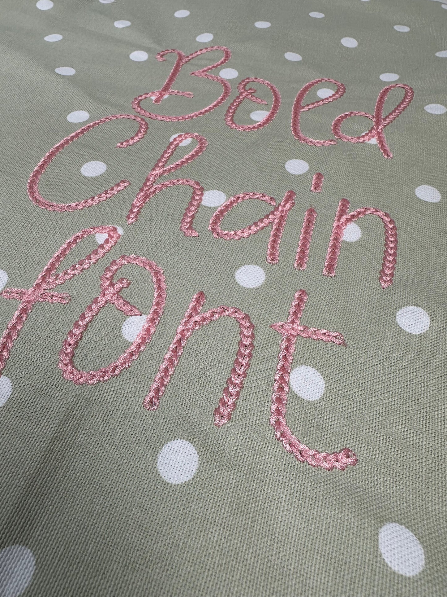 Narrow Bold Authentic Hand Chain stitch FONT machine embroidery designs