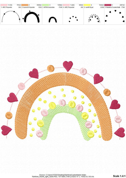 Boho Rainbow with Pearls and Hearts