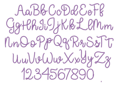 Small Bold Dense Chain Stitch Font