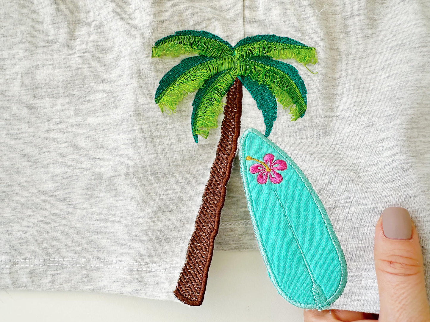 Summer Beach Palm And Surfing Board