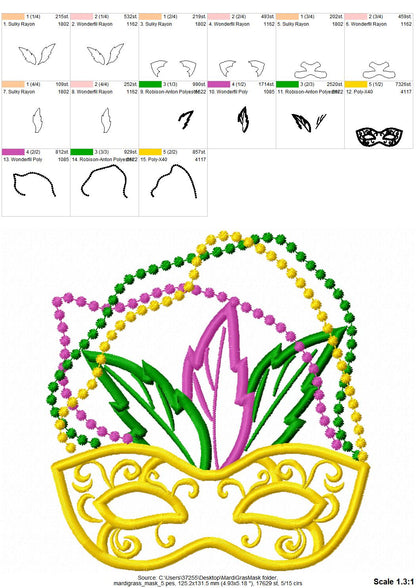 Mardi Gras Mask Applique