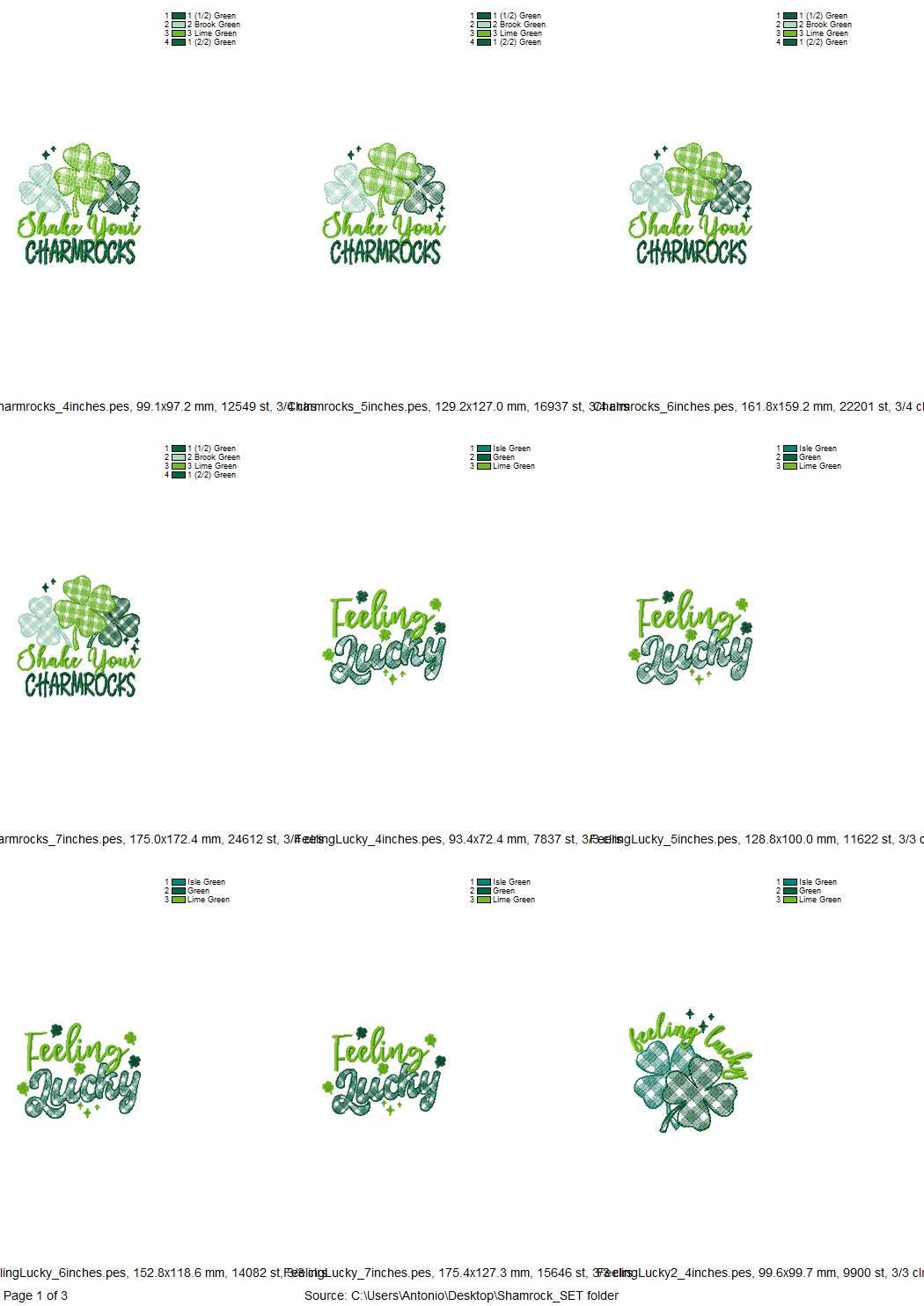 Shamrock Clover Set of 6