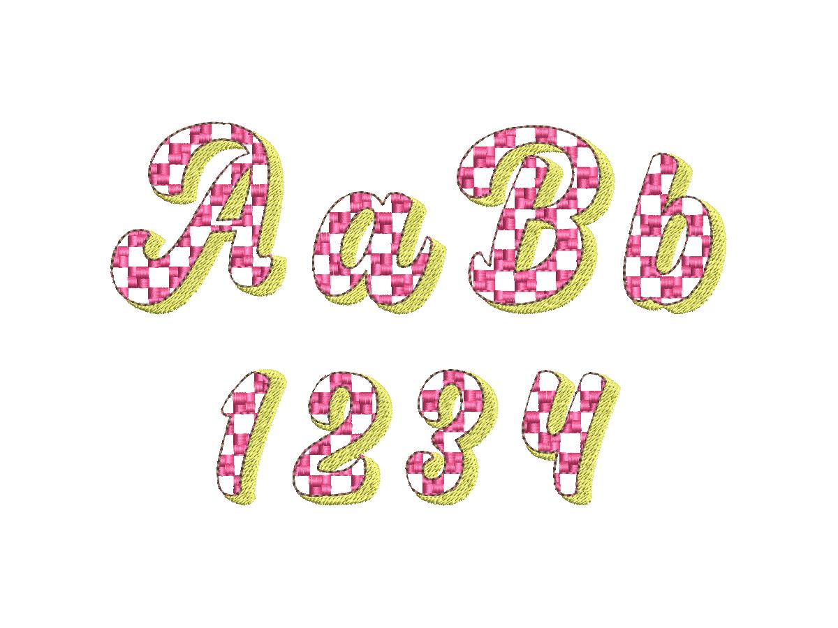 Checkered Patterned Shadow Script Font
