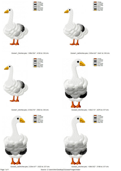 Fringed Farm Goose Duck Set of 2