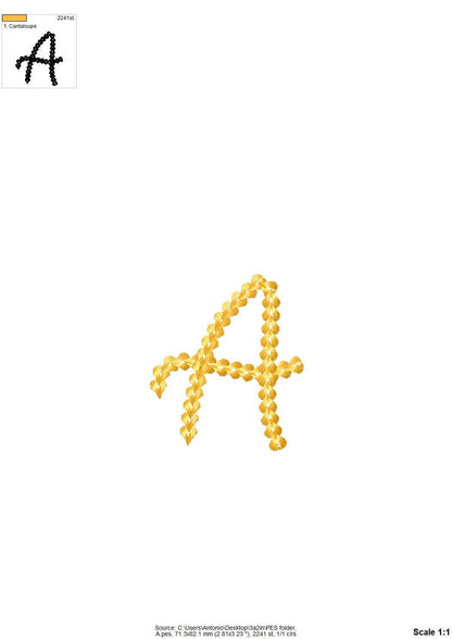 Extra Bold Chain stitch handwritten FONT dense chain machine embroidery