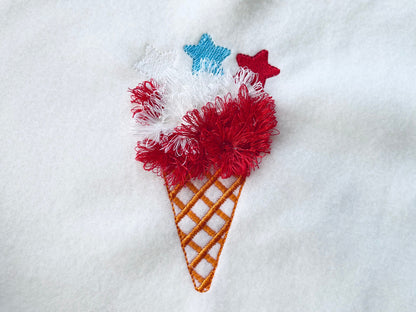 Patriotic Fringed Ice Cream Cone