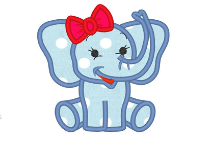 Little Elephant Girl Applique