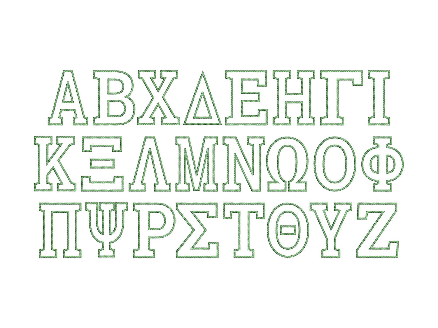 Big Sororities Greek Font Applique
