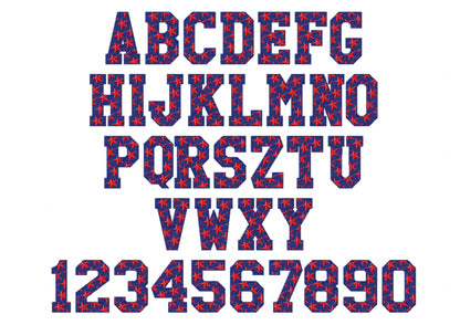 Stars Font machine embroidery design starry embroidery alphabet star