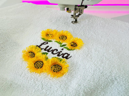 Split Sunflower Flower and mini Font SET Fringed Fluffy Fringe machine