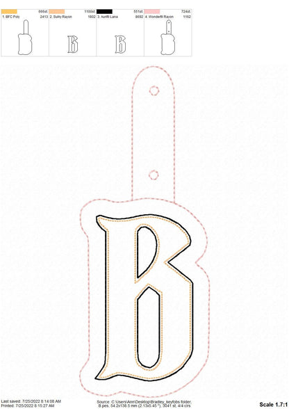 Puffy Puff Relief 3D Keychain Monogram ITH