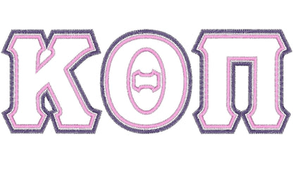 Sororities Greek Font Zig Zag outline Double Applique