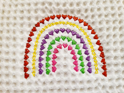 Primitive Quick Stitch Heart Rainbow