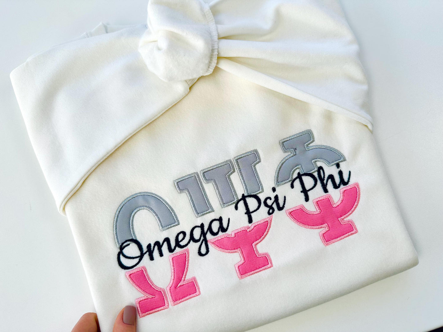 Split Greek Font Applique and Mini Font