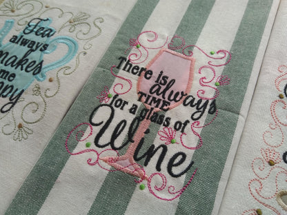 Kitchen Wine Coffee Tea Quote Set