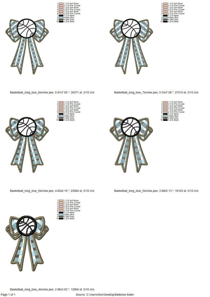 Basketball Sports Gingham Plaid Patterned Bow