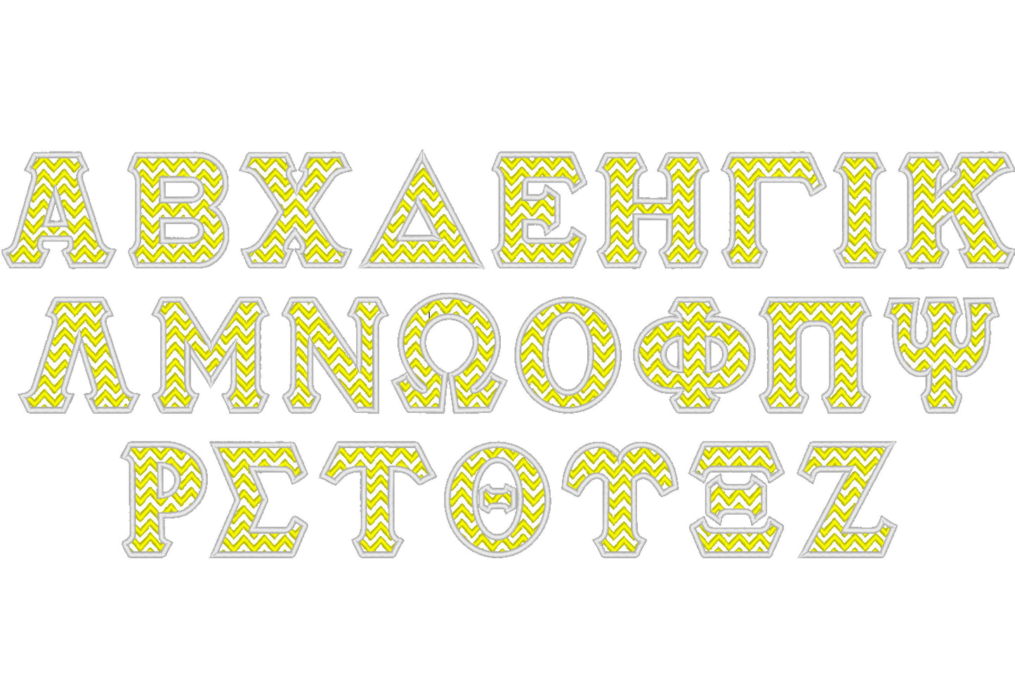 Chevron Sororities Greek Font Applique