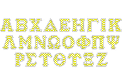 Chevron Sororities Greek Font Applique