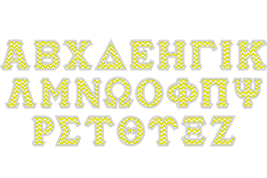 Chevron Sororities Greek Font Applique