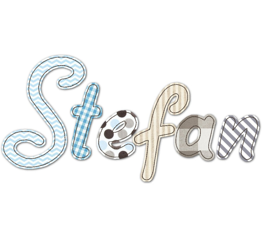 Raggedy Edge Applique Font Stefan