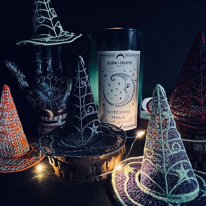 Witch Lace Hat with little stars and spider web Halloween cobweb FSL