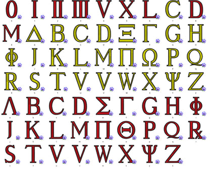 Fraternities Sororities Fill Stitch Greek Font