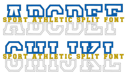 Split Athletic Collegiate Font Applique