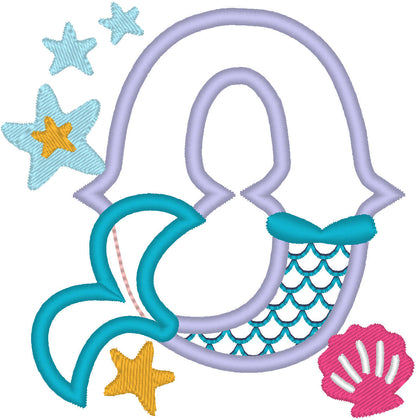 Mermaid Tail Birthday Number Applique