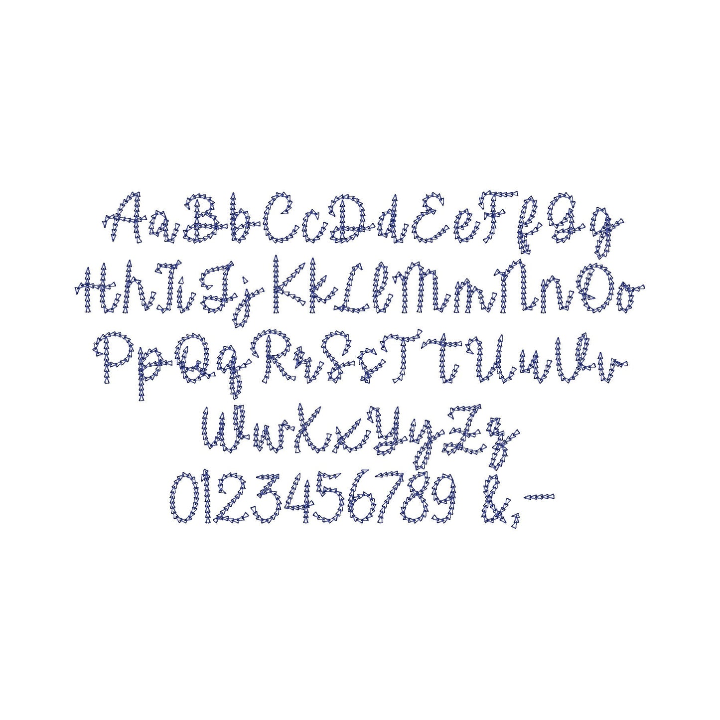 Quick Light Halmera Chain Stitch Font