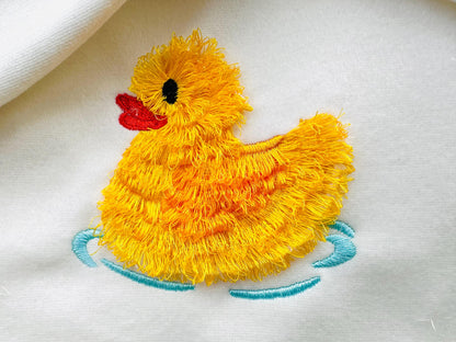 Fringed Rubber Duck Swimming