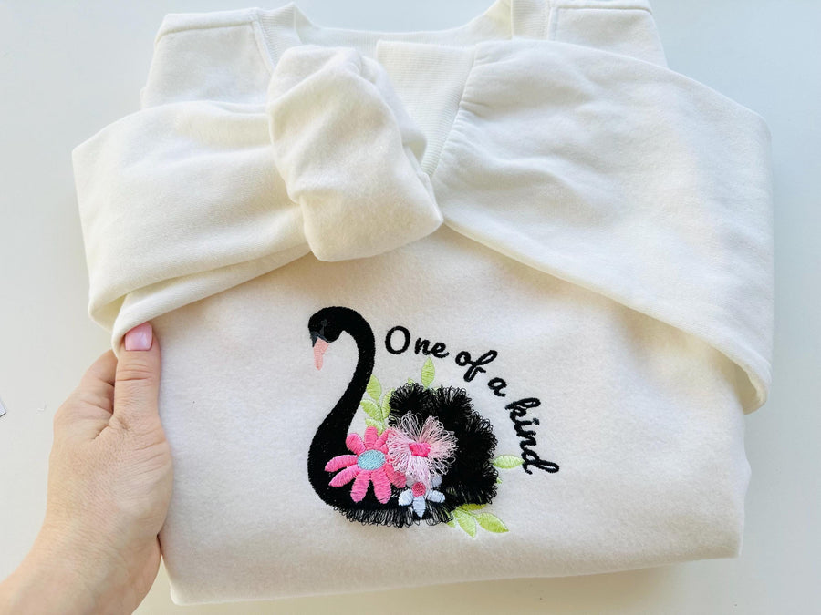 Boho Fringed Black Swan