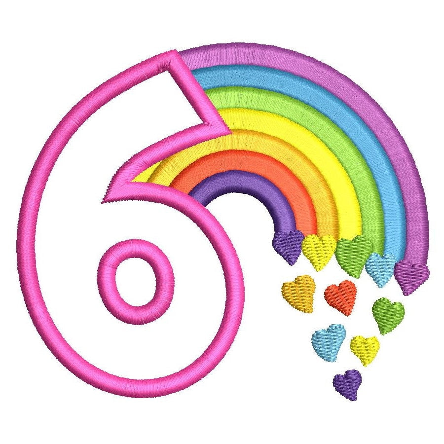 Cute Rainbow Birthday Numbers