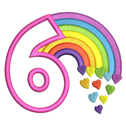 Cute Rainbow Birthday Numbers