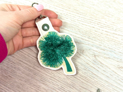 Fringed Shamrock Clover Keychain
