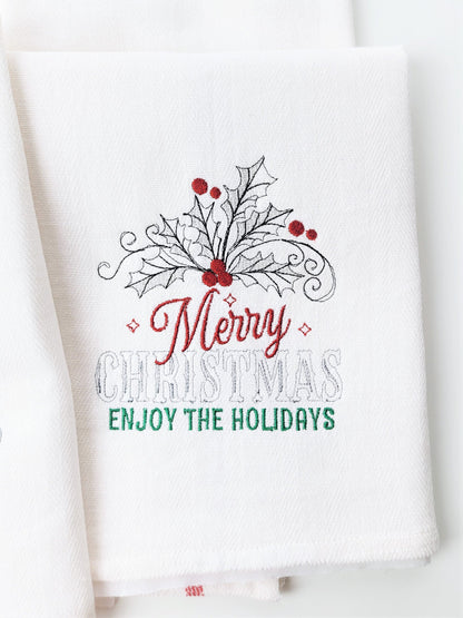 Merry Christmas Holly Flower