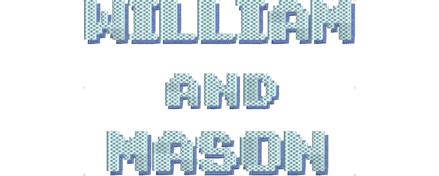 Pixel Miner Bricks Block Type Shadow Font