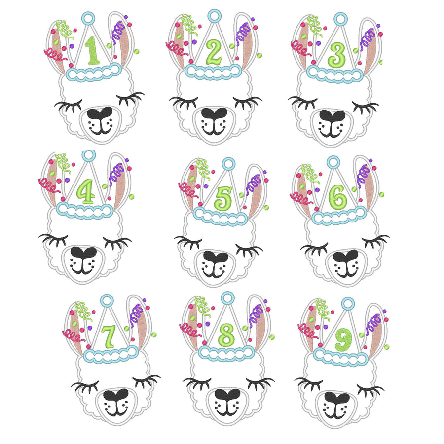 Llama Alpaca Birthday Hat Number Set