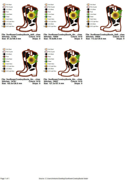 Fringed Sunflower Cowboy Boots and Hat