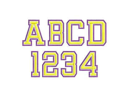 Puff Puffy Foam Narrow Sport Varsity Font Applique