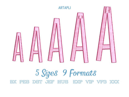 Satin Stitch And Outline Thin Tall Font