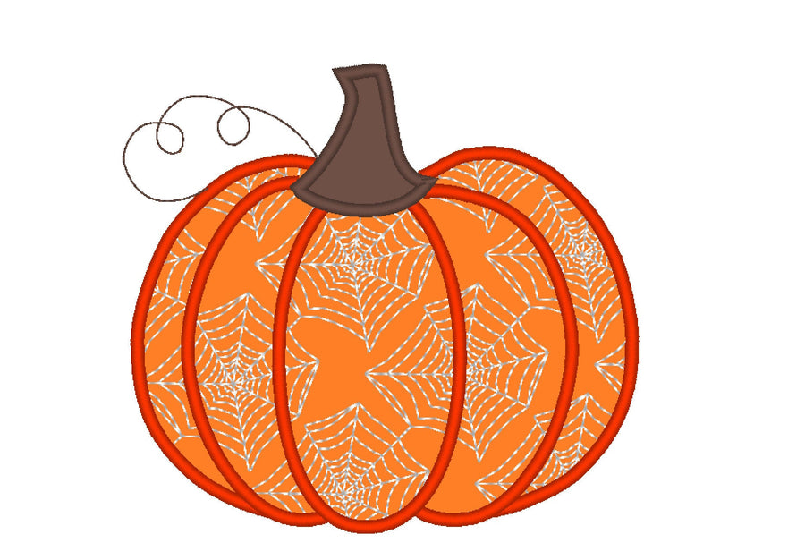 Spiderweb Patterned Pumpkin Applique