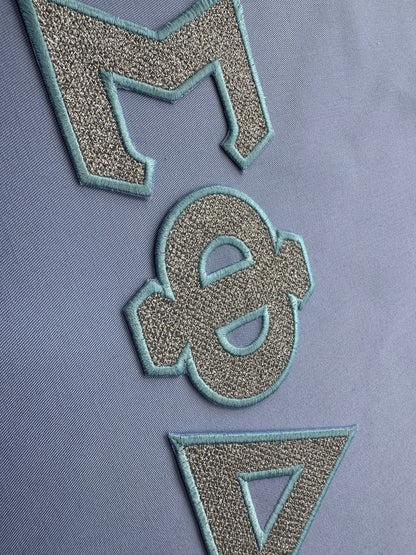 Glitter Greek Font light stitch diamonds and satin stitch outline