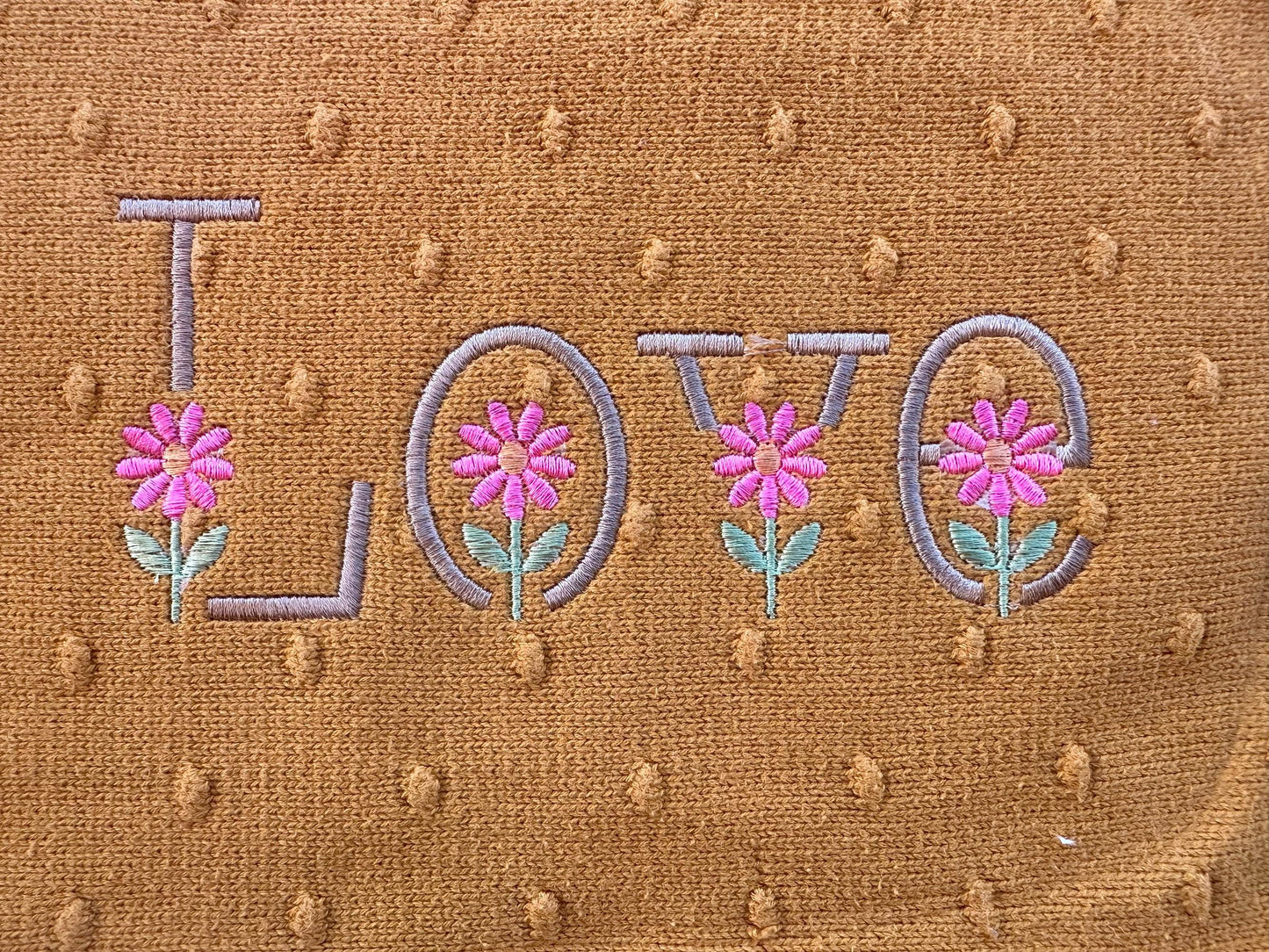 Satin Stitch Spring Flower Font Set