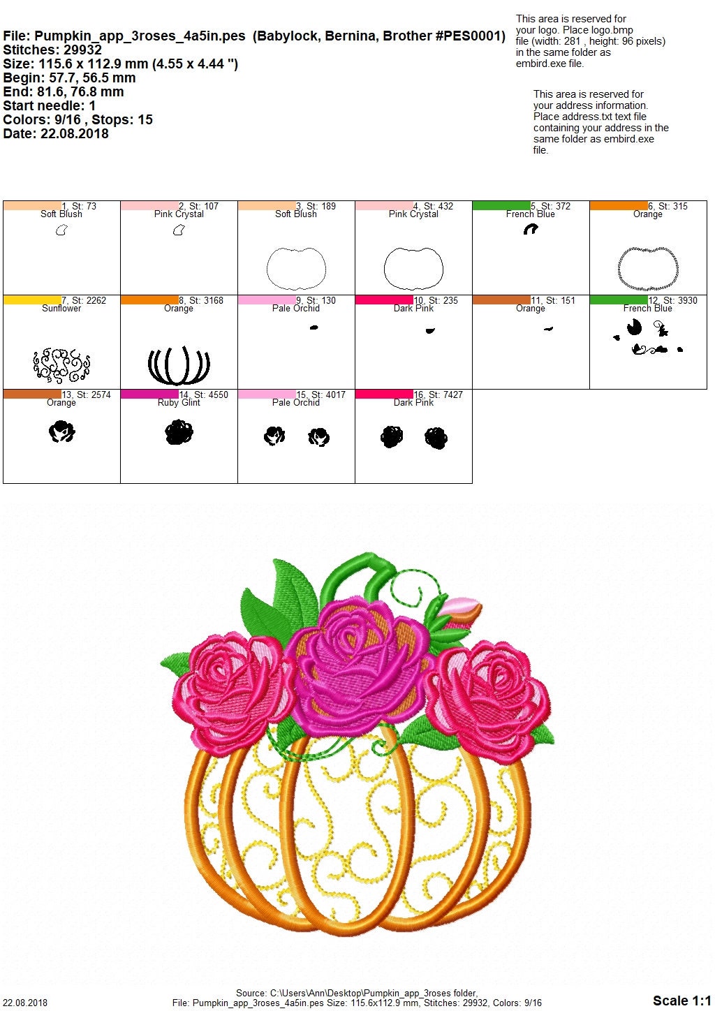 Fall Pumpkin with Shabby Chick Rose Crown