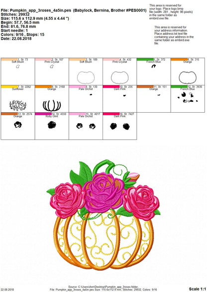 Fall Pumpkin with Shabby Chick Rose Crown