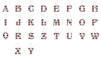 Gingham Buffalo Monogram Keychain