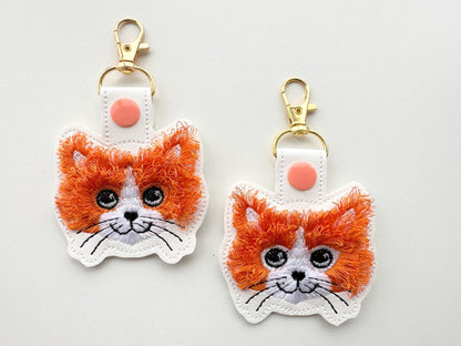 Fringed Kitten Kitty Cat Keychain